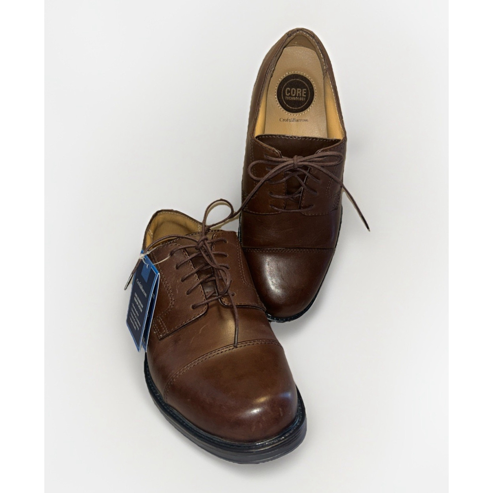 Croft & Barrow NWT Men’s 8W Brown Oxfords 73277 Core Technology